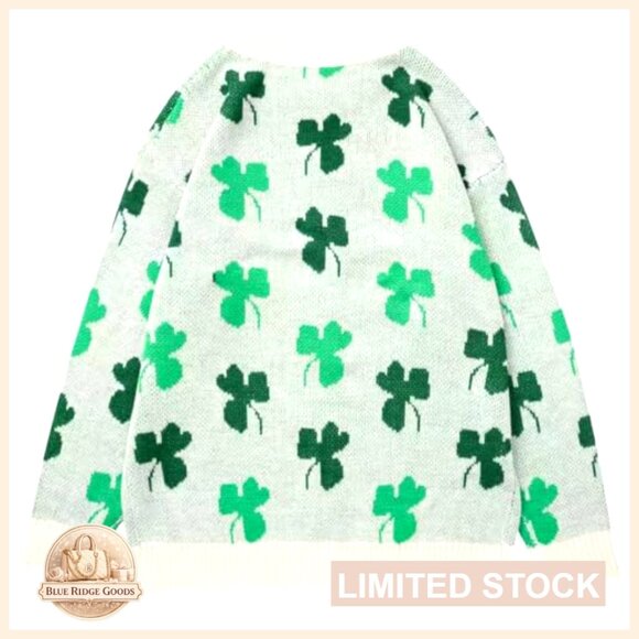 Funny Animal Floral Christmas Tree Long Sleeve Button Knit Cardigan Sweater - Picture 2 of 5